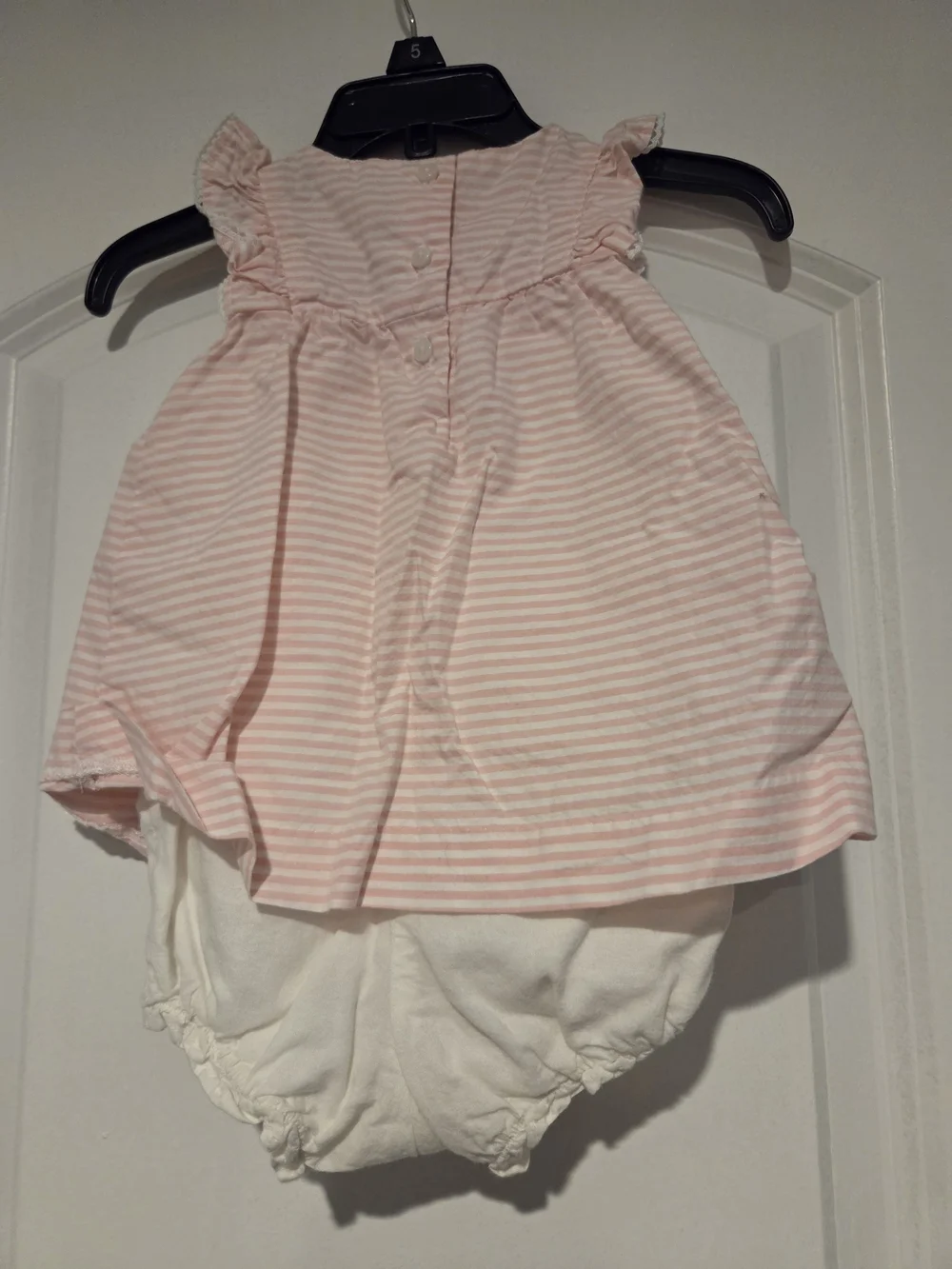 Janie and Jack Pink and White Striped Baby Romper